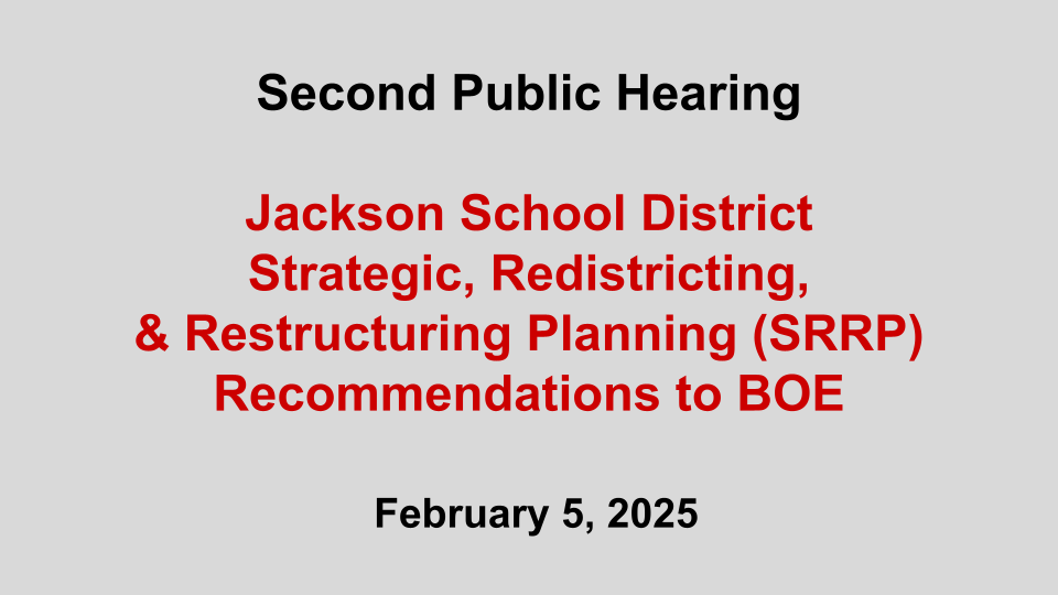 title slide of BOE presentation from feb 5 public forum